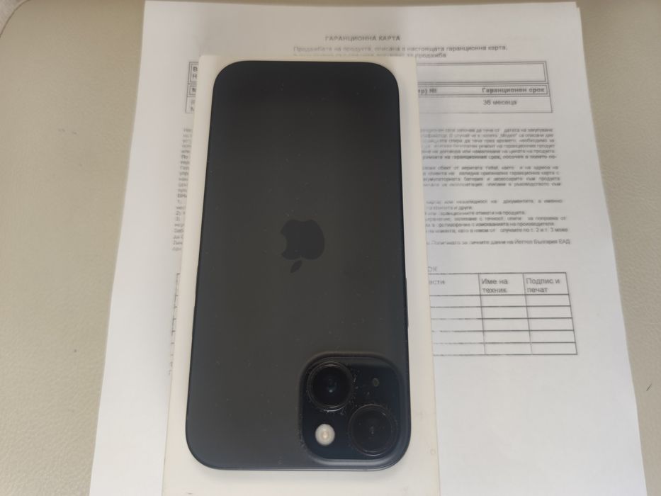Apple iphone 15  128gb Black 100% Battery 3г. Гаранция!