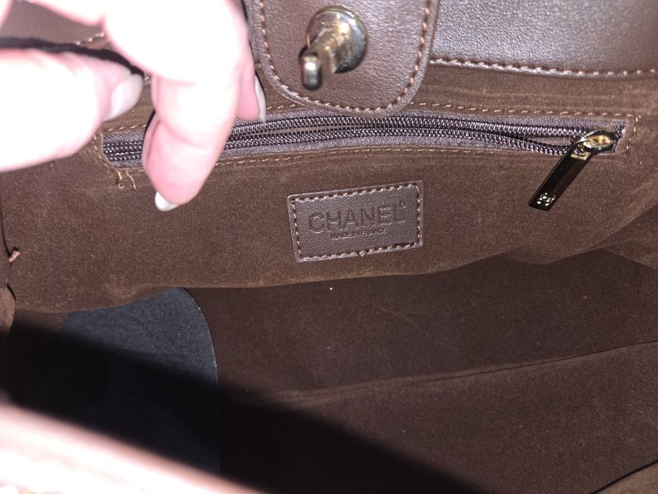 Чанта кожа и велур