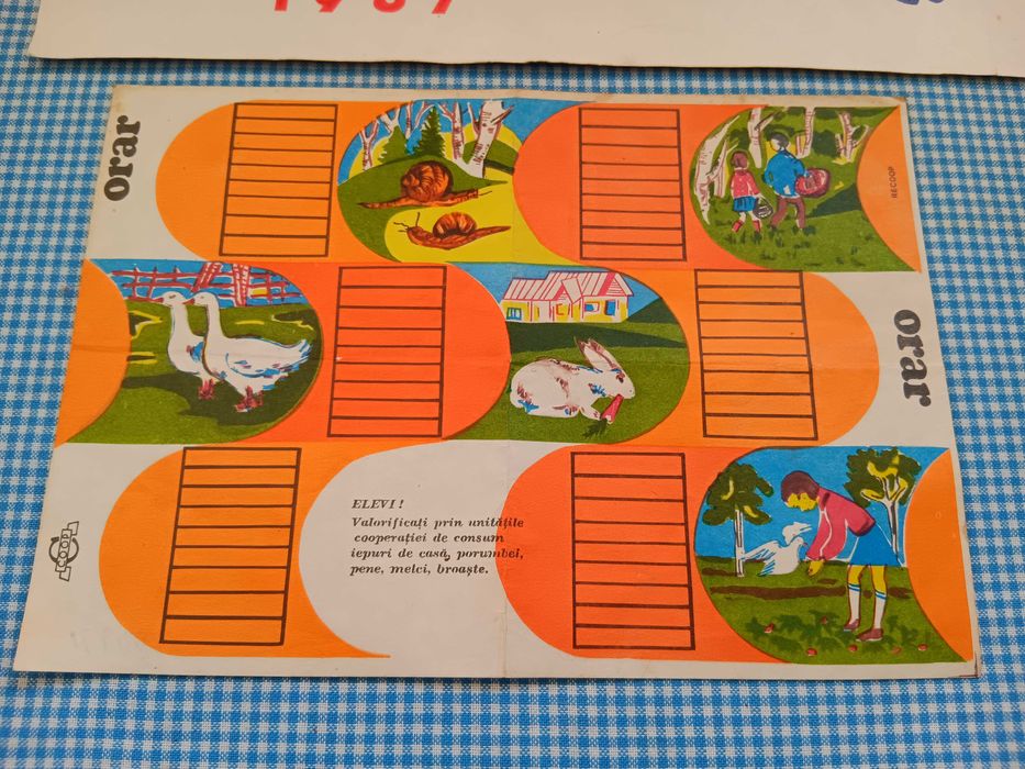 Orar scolar de pionier, vechi de colectie ,Perioada comunista RSR