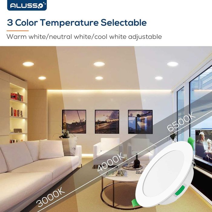 Bec Incastrat Spot LED ALUSSO,7W cu reglaj,113mm,pachet 6 buc,clasaF