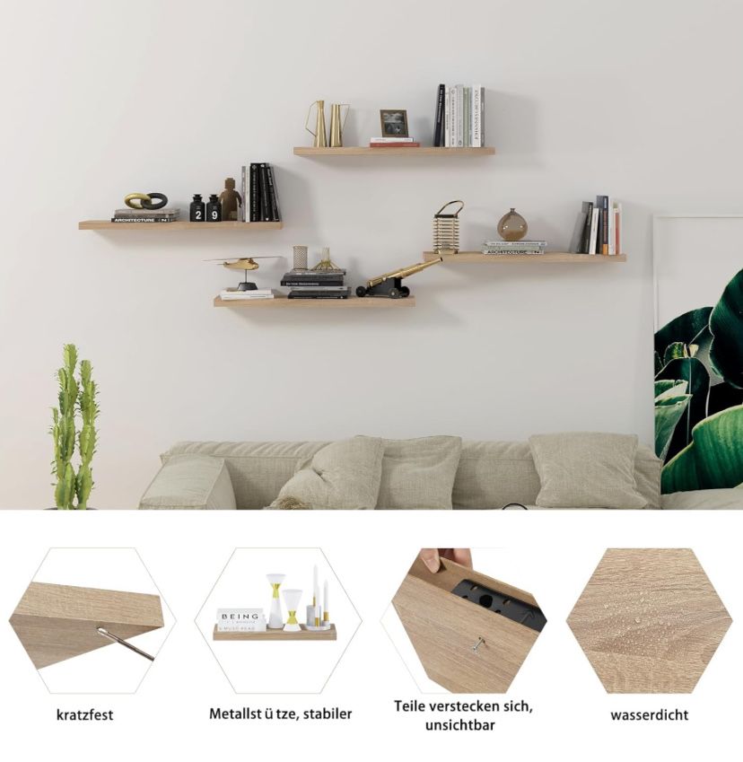 Широк стенен рафт от MDF