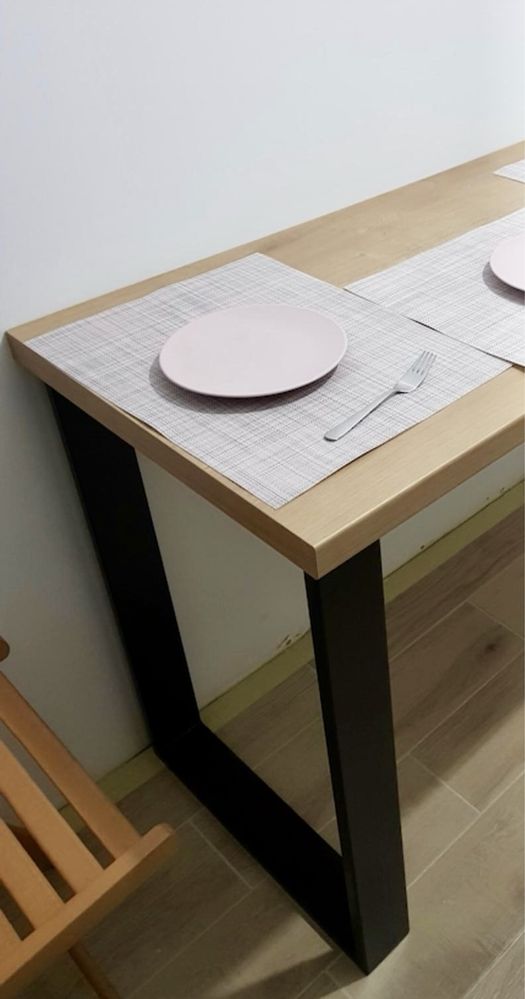 Set 2 picioare masa stil scandinav, vopsite in camp electrostatic