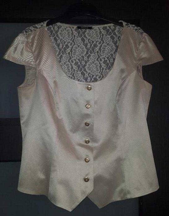 Bluza de ocazie aurie cu dantela