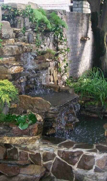 Водопады декоративные из камней для дома и сада