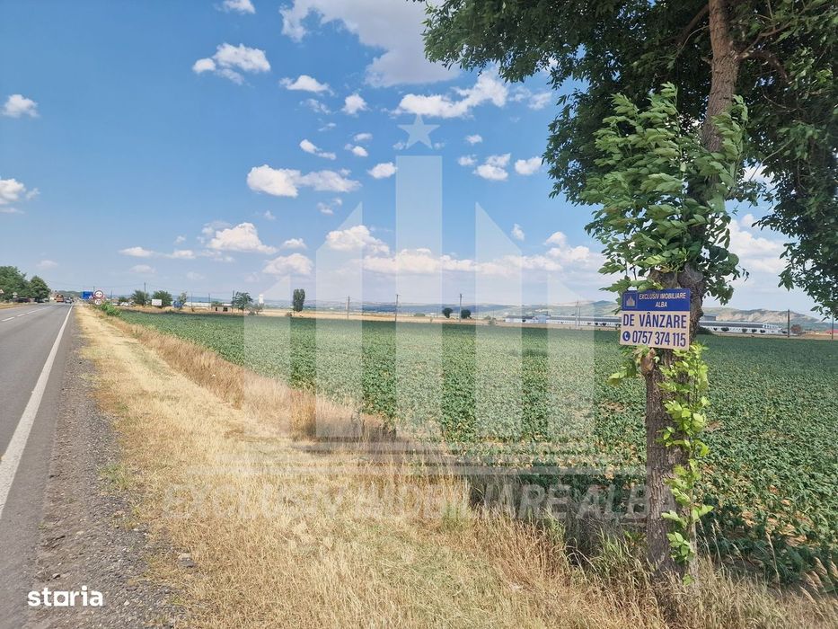 Teren agricol la sosea, pretabil si ptr constructii industriale