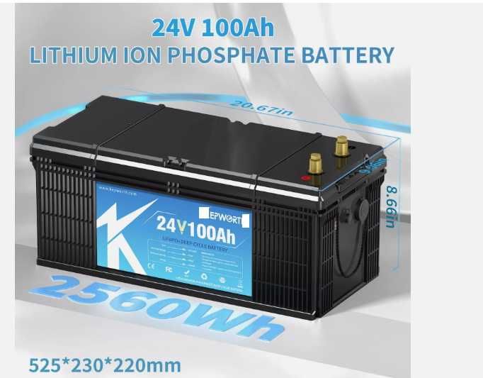 Acumulator Li Ion Lifepo4  24 v  100 AH  cu 2.5 kw