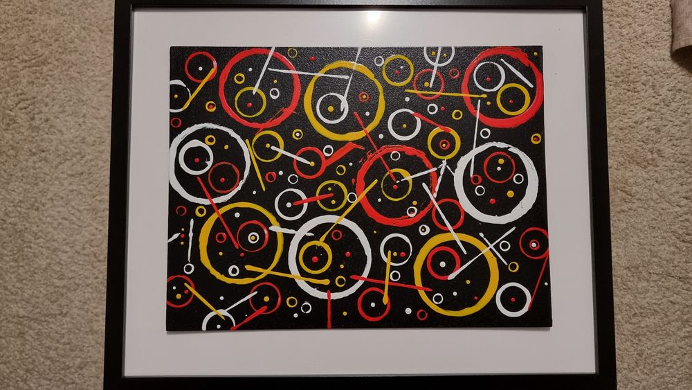 Tablou abstract pictat manual