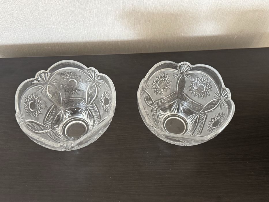 Хрустпльные  вазы СССР 2шт