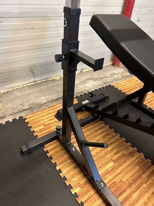 Set Complet Fitness: Banca+ Suport+ Greutati 100 kg+ Protectie Podea
