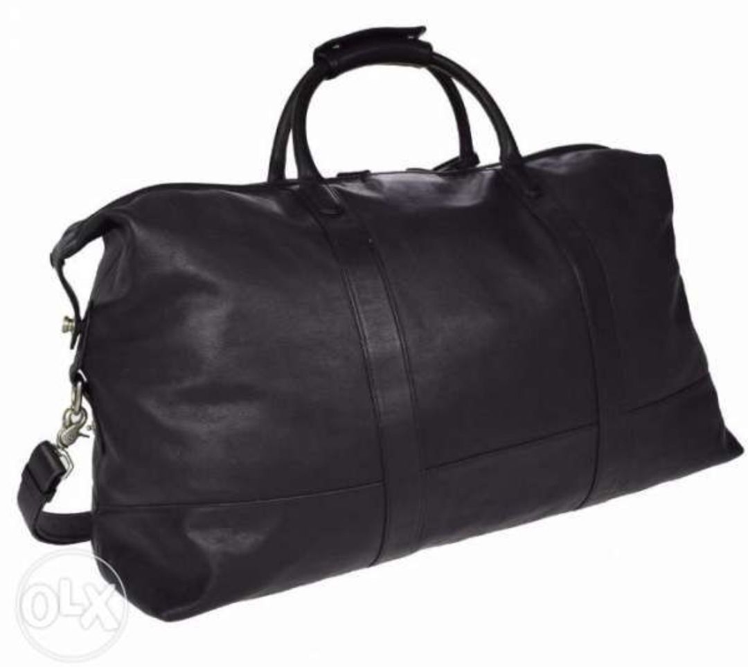Автентична пътна чанта от естествена кожа COACH Logos 2 Way, сак