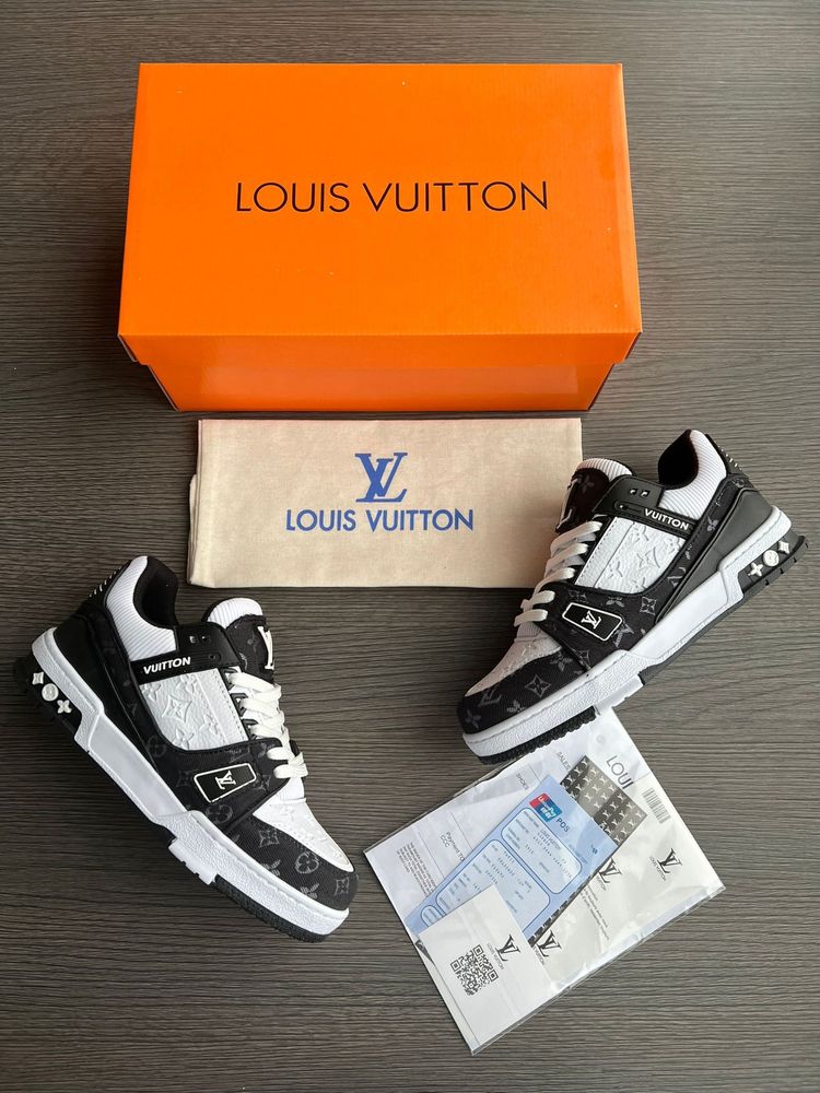 Adidasi Sneakers Baieti Louis Vuitton Trainer Black&White