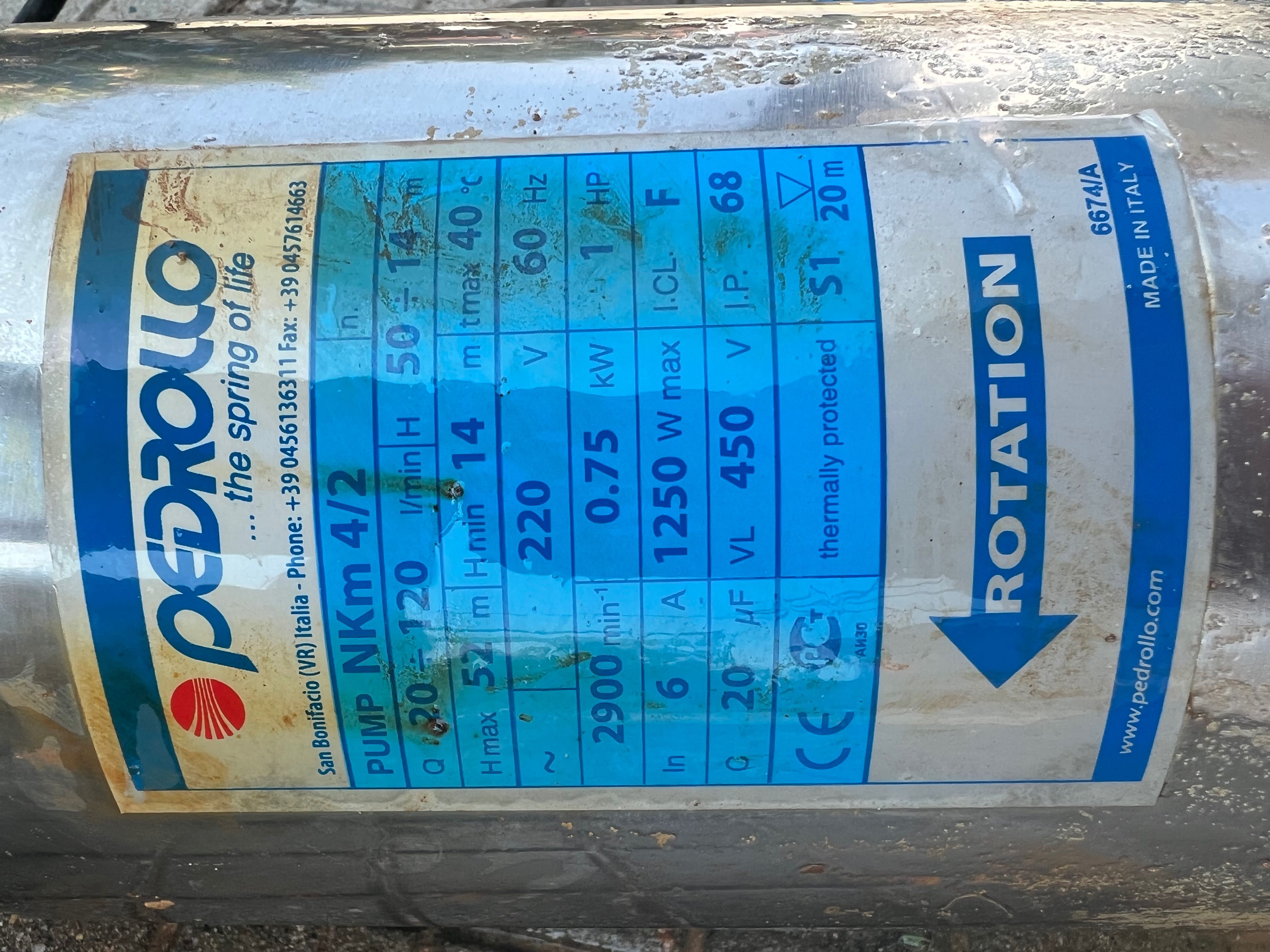 Pedrollo хидрофорна помпа + разширителен съд комплект или поотделно.