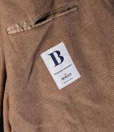 Sacou slim 52 XL de lux Boggi Milano NOU lana si in camel