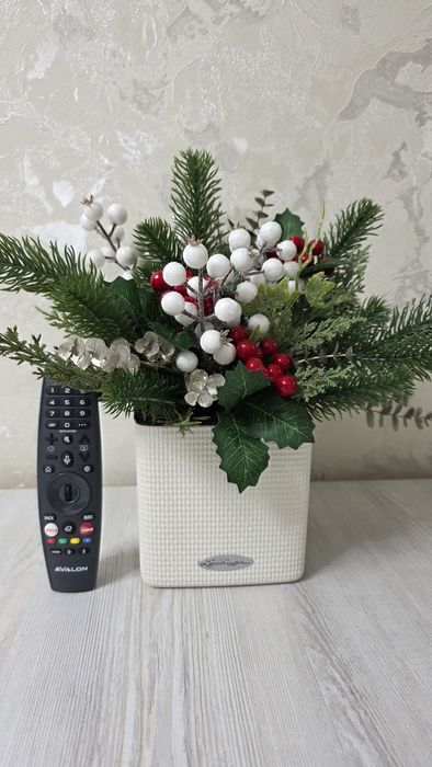 Новогодний букет композиция экибана