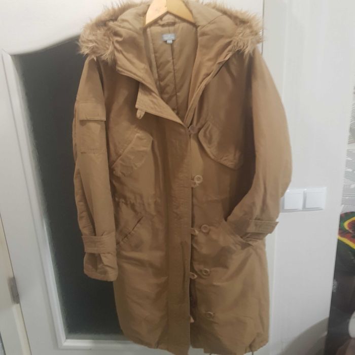 NAF NAF  original яке /3/4 пух яке/100%памук/L/Camel 
 цвят разпродава