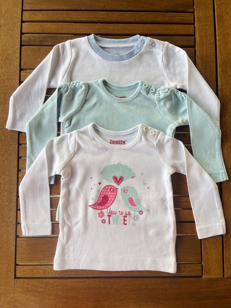 Set 3 bluzițe fetițe bebe, 2-6 luni, 62-68 cm