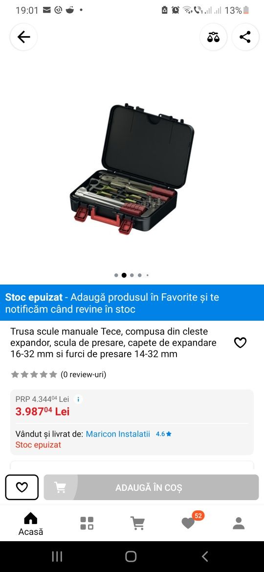 Trusa scule manuale Tece, compusa din cleste expandor, scula de presar