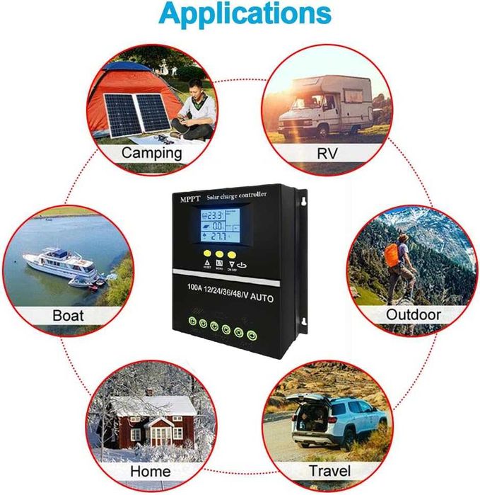 REDUS de la 460RON, Controler incarcare bateri 4800W, MPPT 12-48V 100A