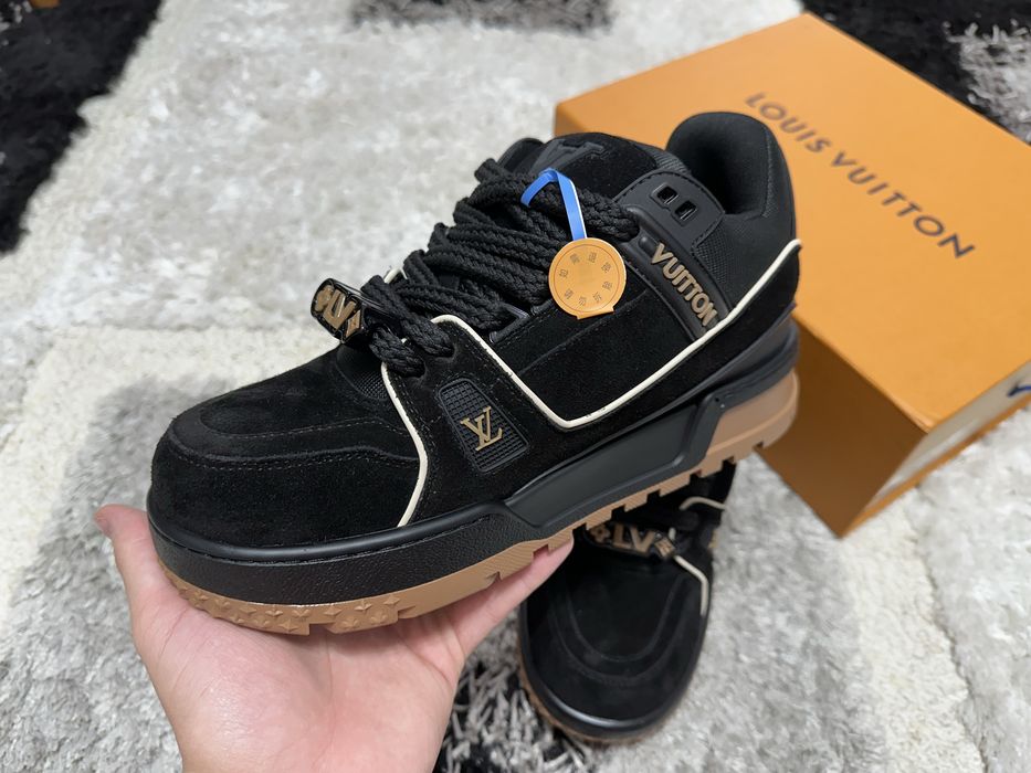 Louis Vuitton Trainer Maxi Black Brown Suede