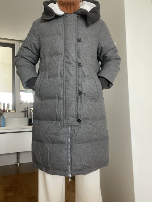 Geaca lunga lana casmir puf de gasca M