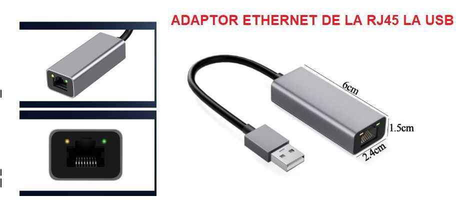 Adaptor Ethernet Retea de la RJ45 la USB