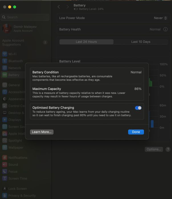 Macbook pro m2 pro 120 fps 16/512 10 soatgacha yetadi quvati 10/10