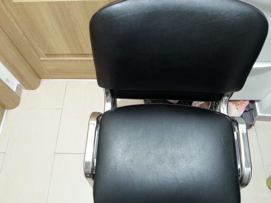 1002LEI -Set 6 Buc - Scaune vizitator GOA CHROME, Negru piele + chrome