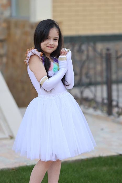 Ободок для девочки "Единорожка" + белые перчатки