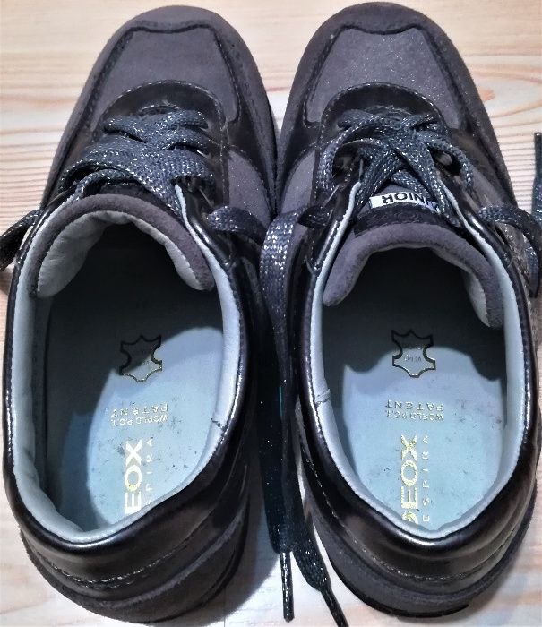 Pantofi Geox Respira Junior Girl Leather Sneaker Grey J Happy, 31