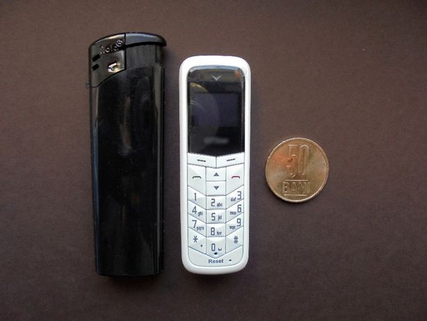 Mini Telefon(Mic) Casca Bluetooth Handsfree SIM,OLED,Alb