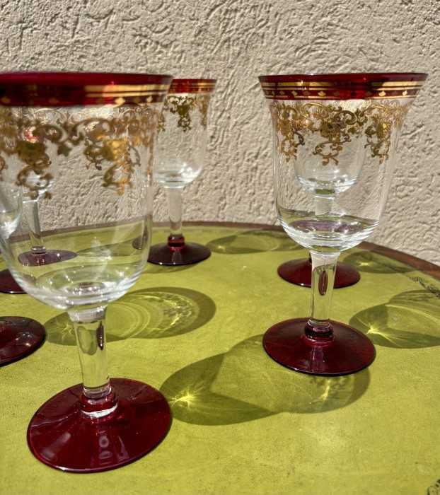 Elegant set de lux-sase pahare pentru vin-Murano Medici-Italia