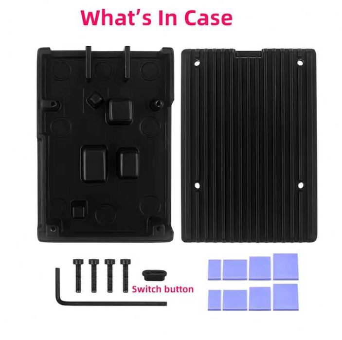 Carcasa Raspberry Pi 4/5 Aluminum Case Passive Cooling Armored Metal