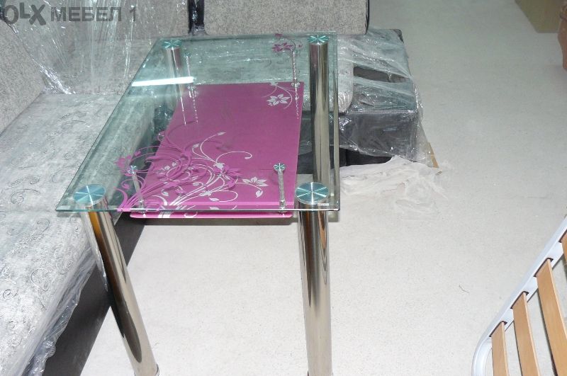 Маса трапезна, стъклена-110х70х74см
