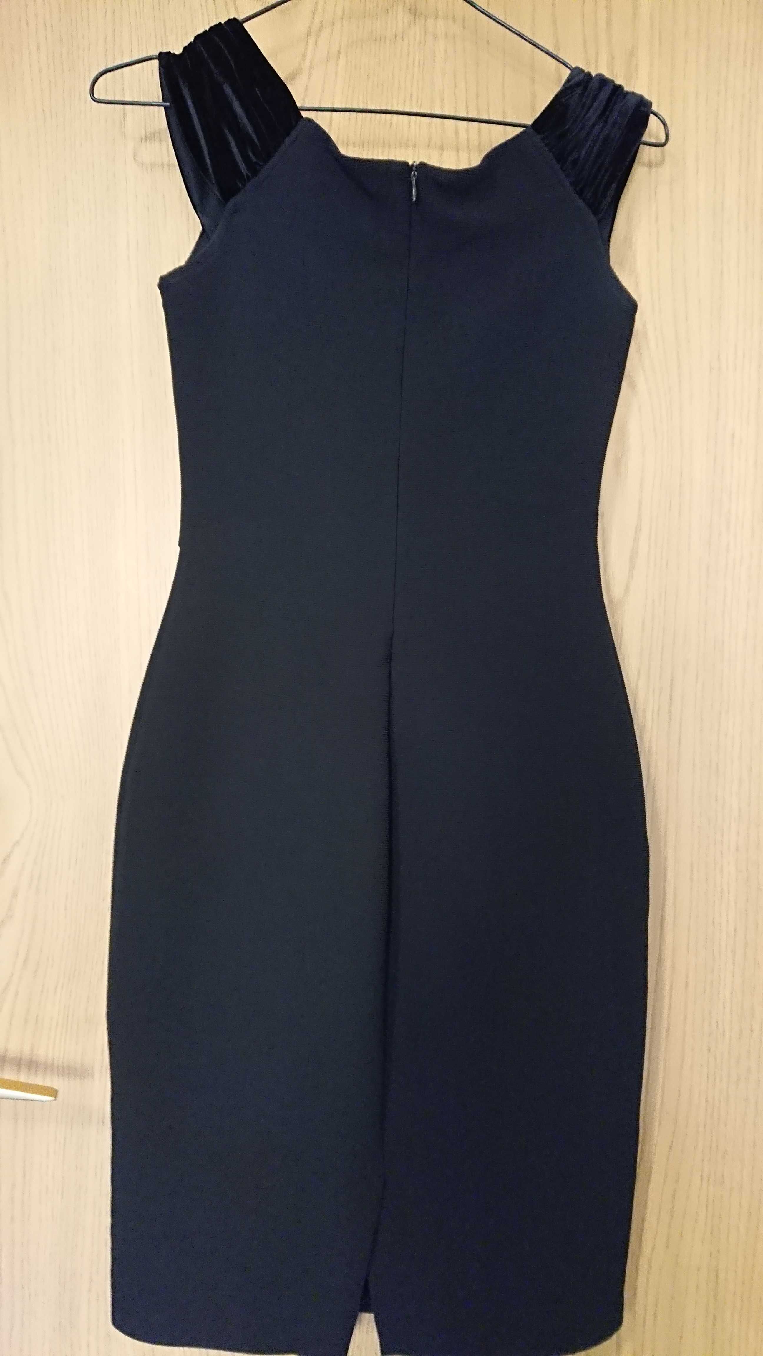 Rochie elegantă, stofă si catifea, mărimea 36