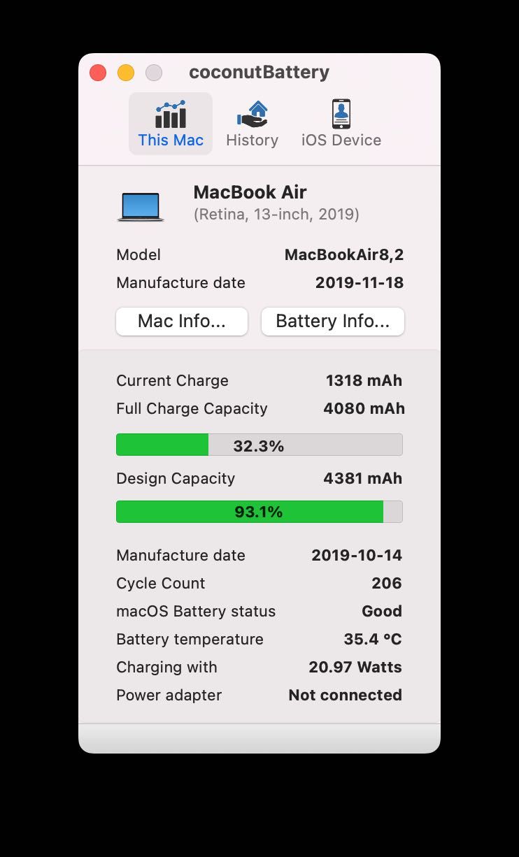 MacBook Air, 13-inch 2019, Space Gray, 16GB RAM, 1TB SSD