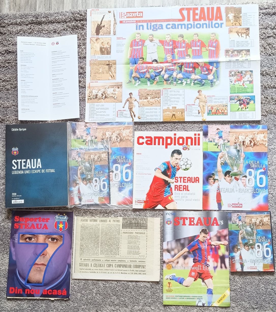 Colectie memorabilia Steaua Bucuresti medalii, bilete, abonamente etc.