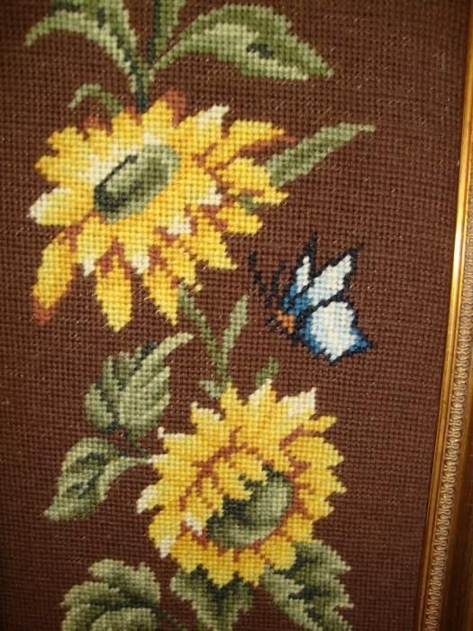 ARTA HAND MADE! Minunat goblen, motive florale,lucrat manual.