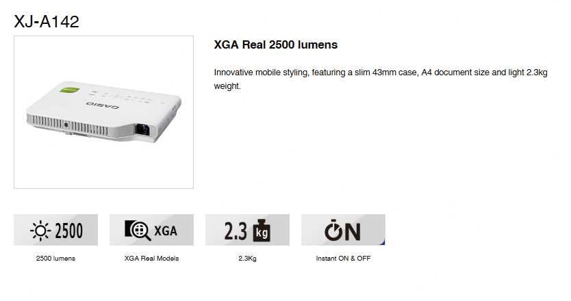 Лазерен проектор CASIO XJ-A142