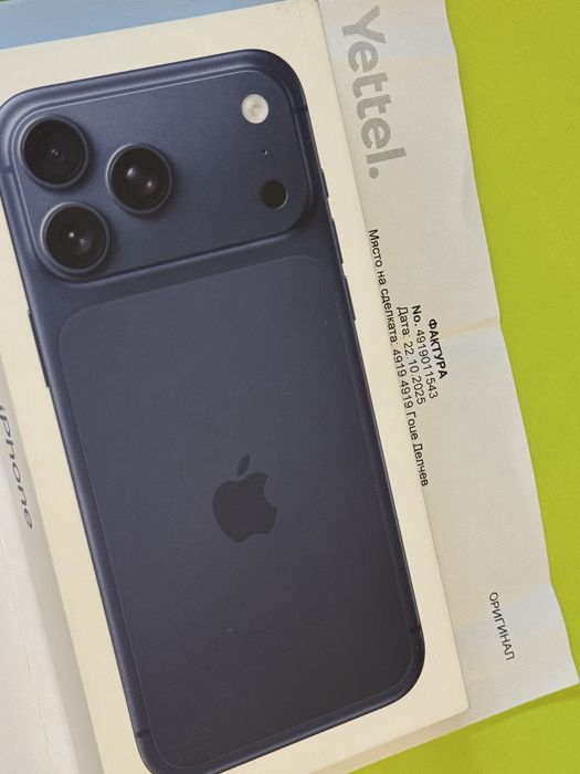 ЗАПЕЧАТАН 256GB iPhone 17 Pro Max Yettel Гаранция 3г. 2028 Blue / Син