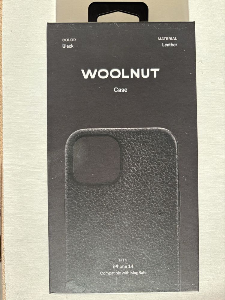 Husa de protectie Woolnut pentru iPhone 14, Piele, Negru
