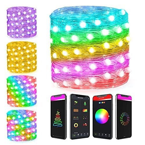 5M LED String Lights USB 16FT RGBIC Sârmă de cupru Impermeabil