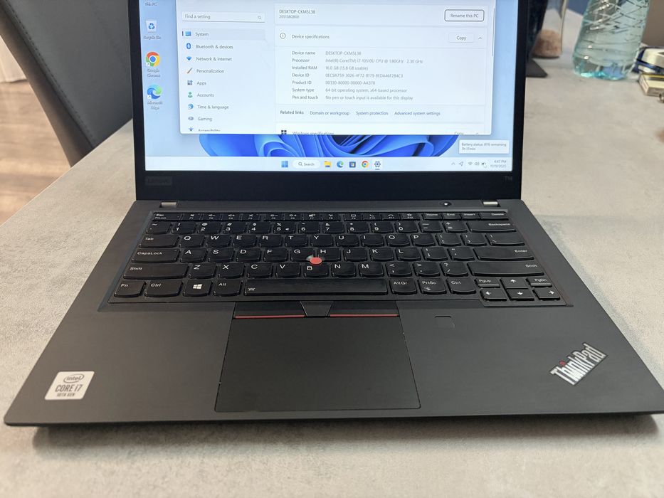 Laptop Lenovo Thinkpd T14 - i7 gen10/16gb/512SSD