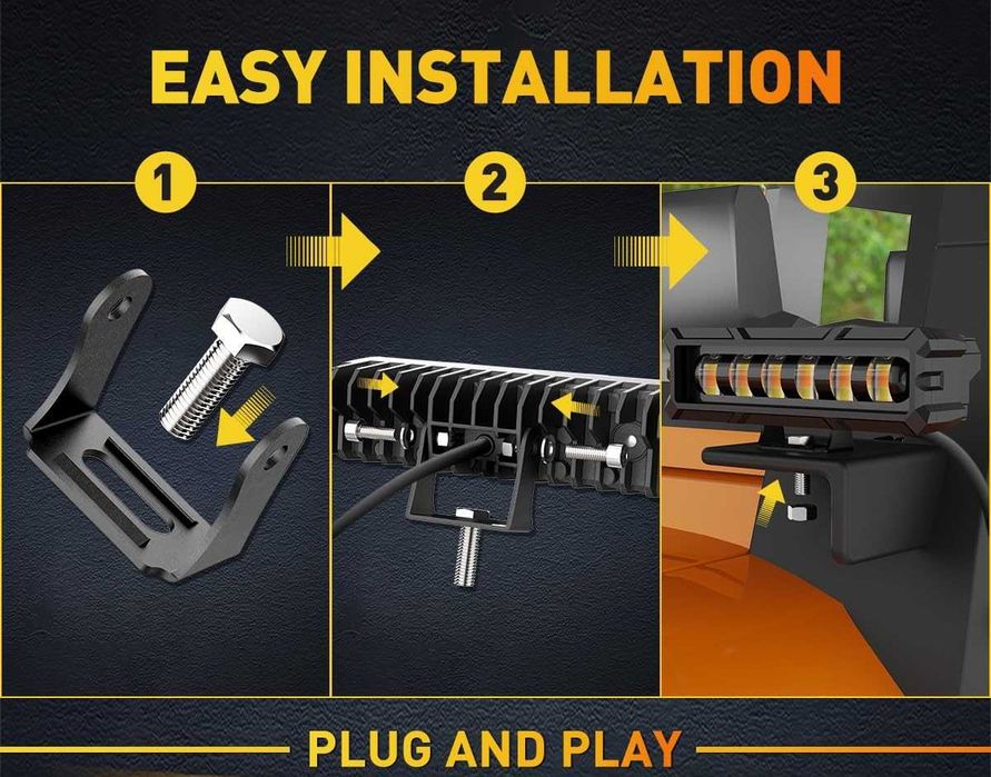 15.5 cm 7D Диоден Прожектор Халоген Лед Бар 120W Бяла и Жълта светлина