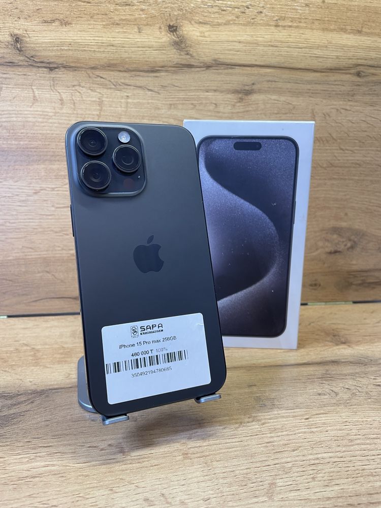 Iphone 15 pro max 256gb 100% blackk айфон 15 про макс.