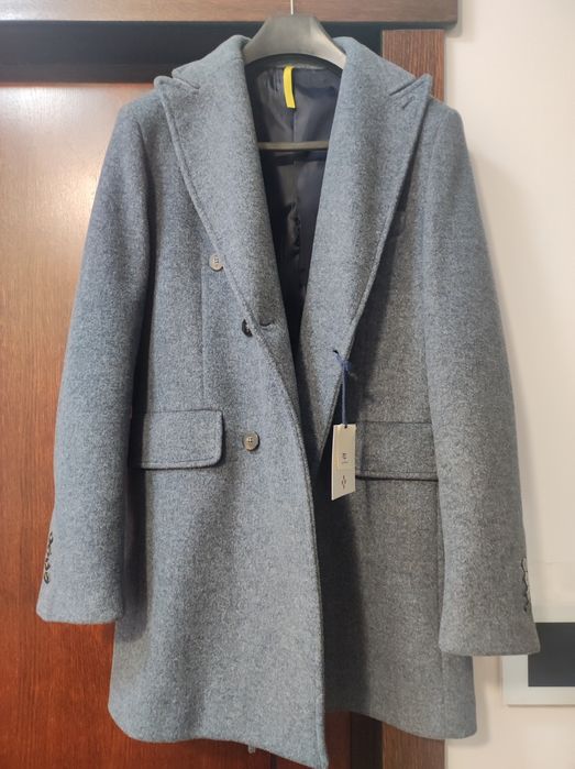 Palton bărbați light blue mărime 46 (NOU)