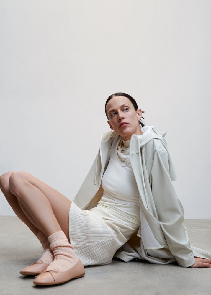 Кожени балерини Mango, цвят пудра, нови, 37-38 номер