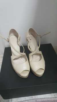 Pantofi / sandale veronesse 35 mas albi perla