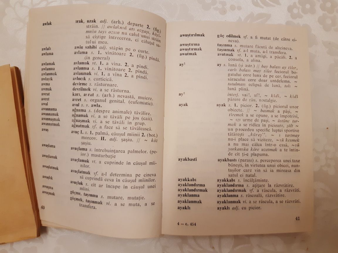 Vand dictionar tatar turc roman sozluk tatar turkce romence