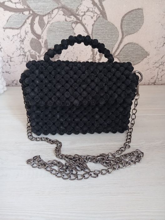 Сумка из бусин черная