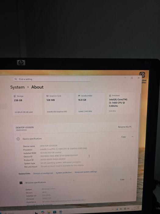Calculator/PC/Stație ThinkCentre I5 7400, 16 GB RAM